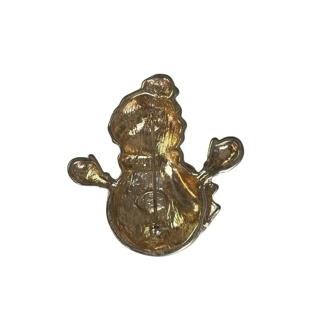 Christopher Radko Presents Shiny Brite Enamel Snowman Brooch - Picture 4 of 7